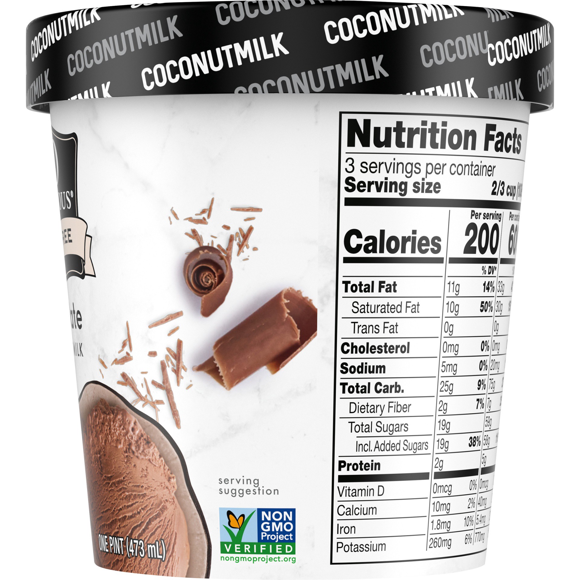 slide 5 of 8, So Delicious Dairy Free Coconut Milk Frozen Dessert, Chocolate, Vegan, Non-GMO Project Verified, 1 Pint, 16 fl oz