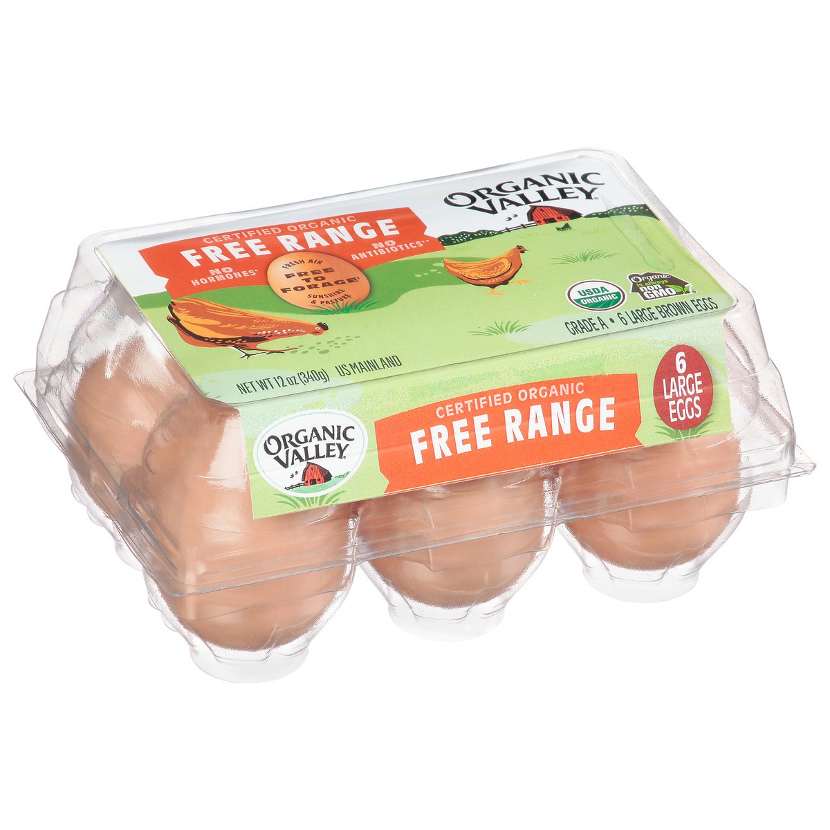 slide 6 of 14, Organic Valley Organic Large Brown Eggs, 6 ct