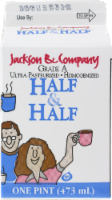 slide 1 of 1, Jackson & Company Half & Half Grade A Ultra-Pasteurized Milk, 1 pint