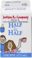 Jackson & Company Half & Half Grade A Ultra-Pasteurized Milk