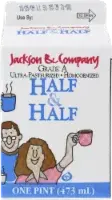 Jackson & Company Half & Half Grade A Ultra-Pasteurized Milk