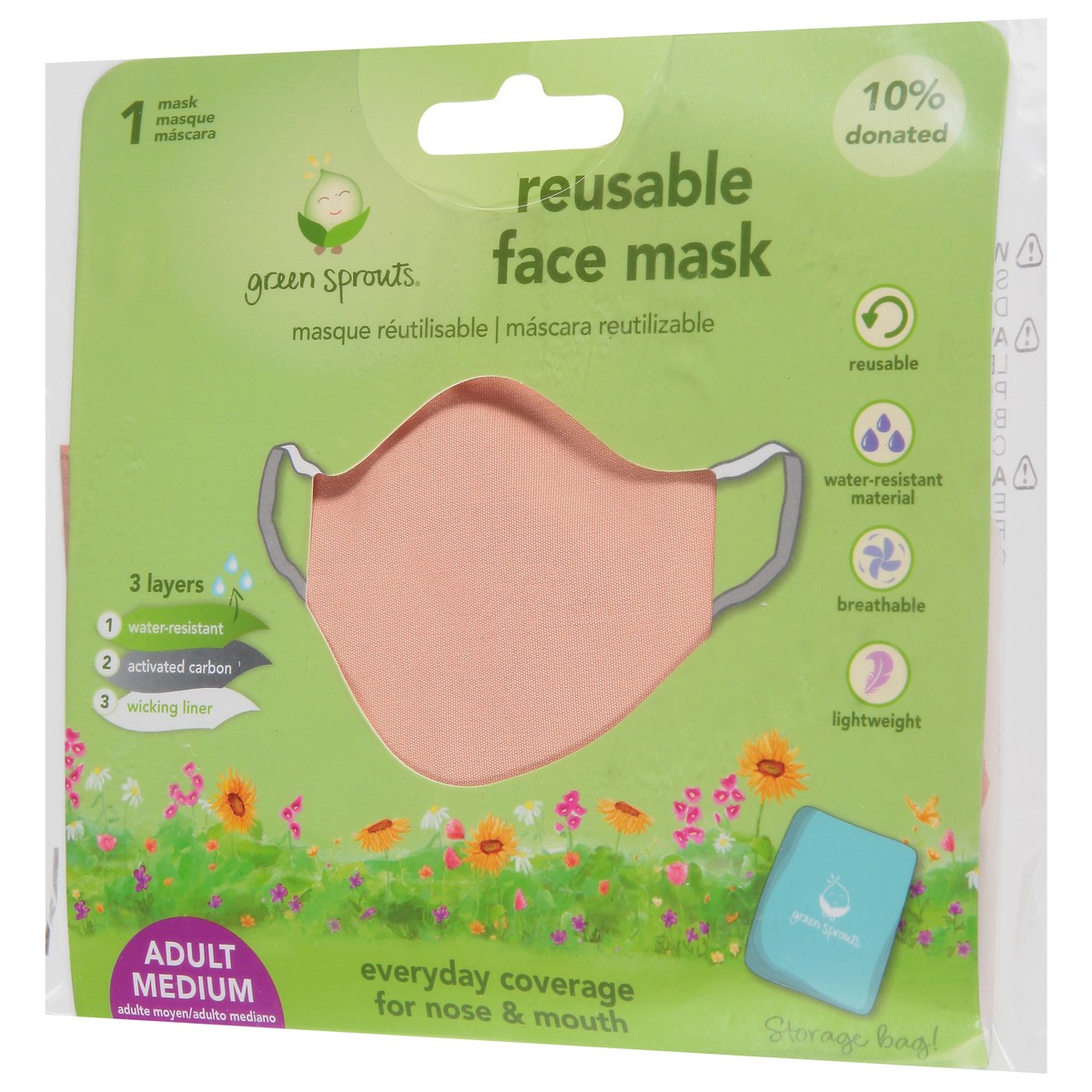 slide 5 of 12, Green Sprouts Adult Reusable Face Mask Medium 1 1 ea, 1 ct