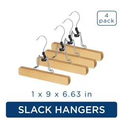 Whitmor Set of 4 Slack Hangers - Natural Wood