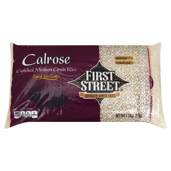 slide 1 of 1, First Street Calrose Rice, 5 lb