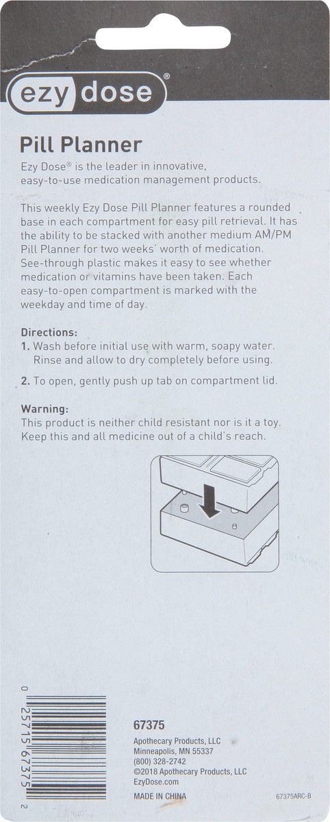 slide 2 of 11, EZY Dose Weekly AM/PM M Pill Planner M 1 ea, 1 ct