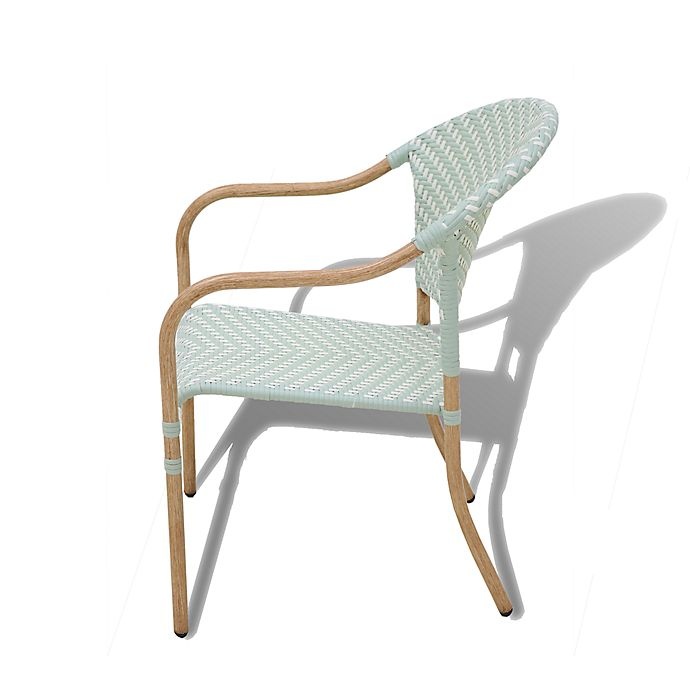 slide 4 of 8, Bee & Willow Home Nantucket Wicker Stacking Chair - Sage/ White, 2 ct