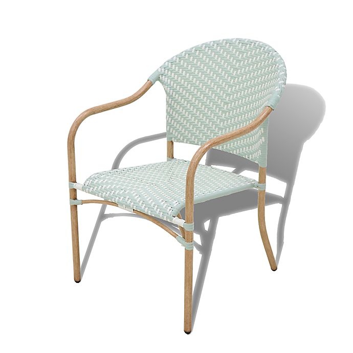 slide 1 of 8, Bee & Willow Home Nantucket Wicker Stacking Chair - Sage/ White, 2 ct