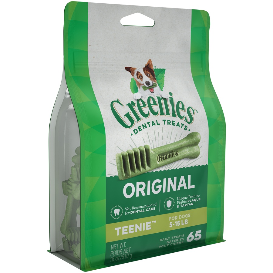 slide 2 of 9, Greenies Teenie Original Dental Dog Treats, 65 ct, 18 oz