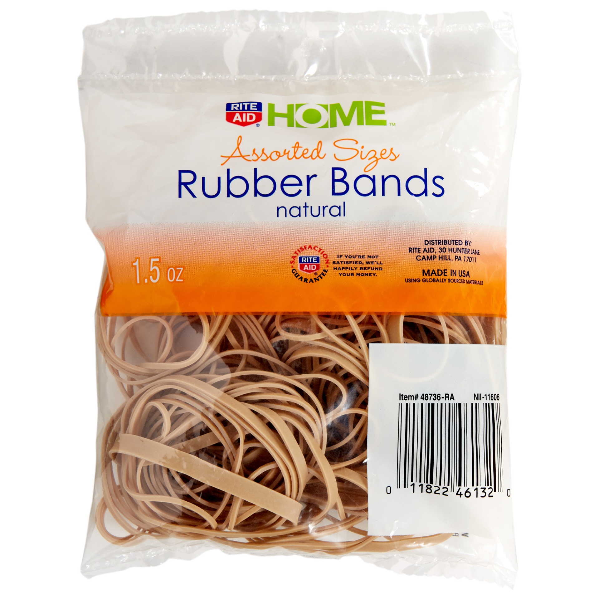 slide 1 of 2, Rite Aid Home Rubber Bands, Assorted Sizes, Natural Color, 1.5 oz