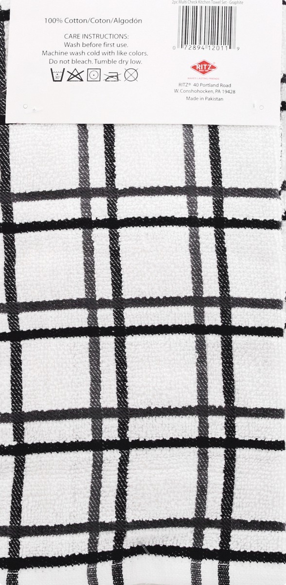 slide 9 of 10, Check Kitchen Towel, 2 ct