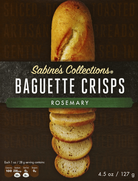 slide 1 of 1, Sabine's Collections Baguette Crisps, Rosemary, 4.5 oz
