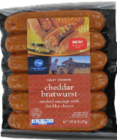 slide 1 of 1, Kroger Cheddar Bratwurst, 14 oz