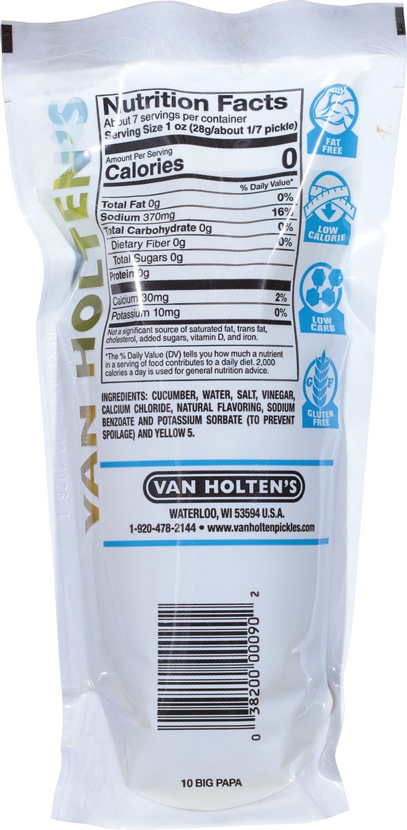 slide 10 of 12, Van Holten's Big Papa Dill Flavored Pickle-in-a-Pouch 1 ea, 13.2 oz