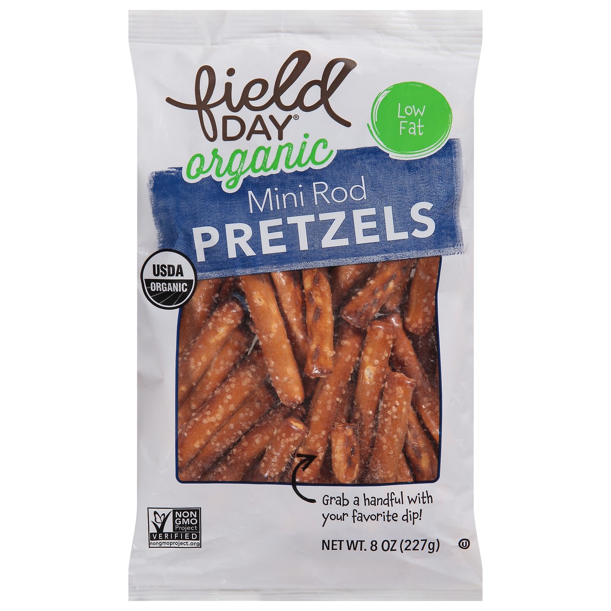 slide 1 of 9, Field Day Organic Mini Rod Organic Pretzels 8 oz, 8 oz