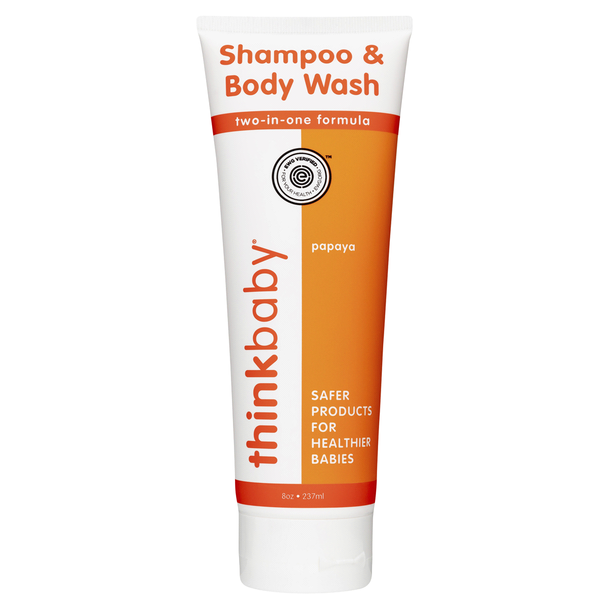 slide 1 of 1, Thinkbaby Shampoo & Body Wash, Two-In-One Formula, Papaya, 8 oz