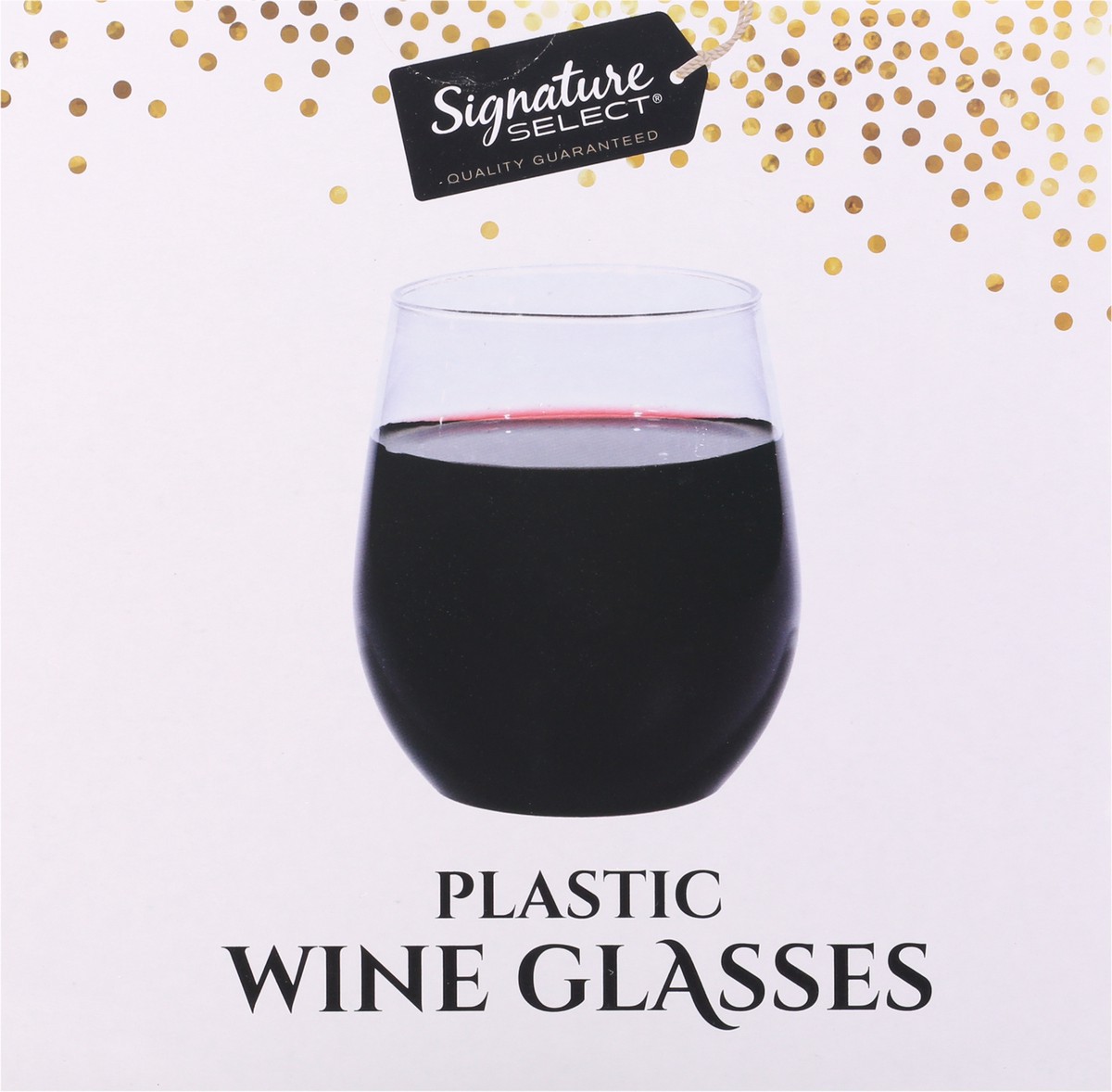 slide 12 of 12, Signature Select 14 Ounce Plastic Wine Glasses 4 ea, 4 ct