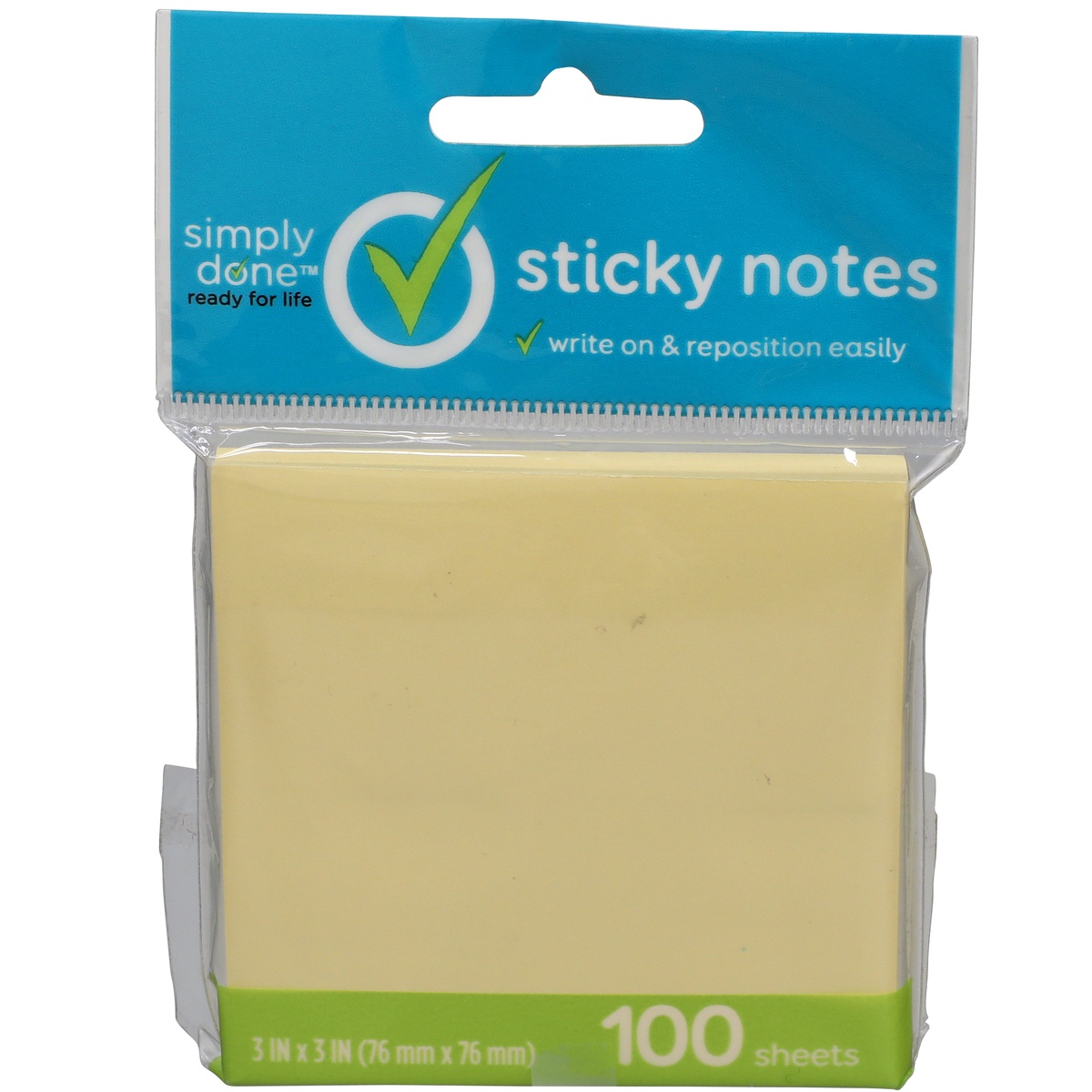 slide 1 of 1, Simply Done Sticky Notes, 100 ct