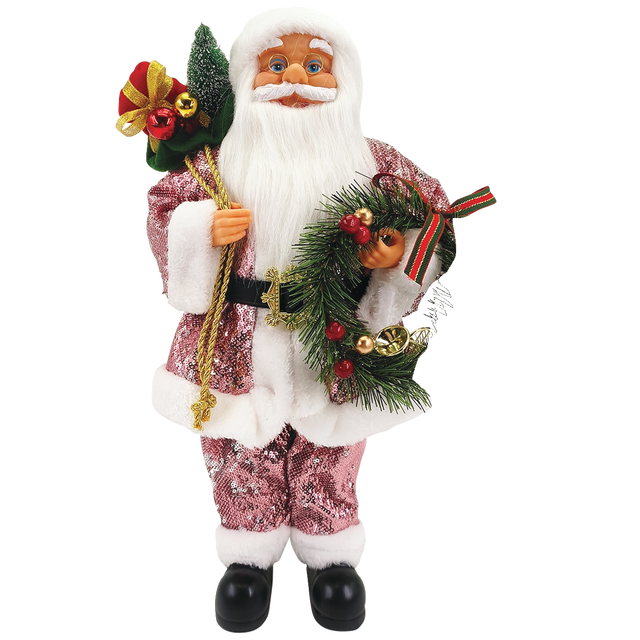slide 1 of 1, CREATIVE HOME 18" Standing Santa W/Bag/Wreath, 18 in