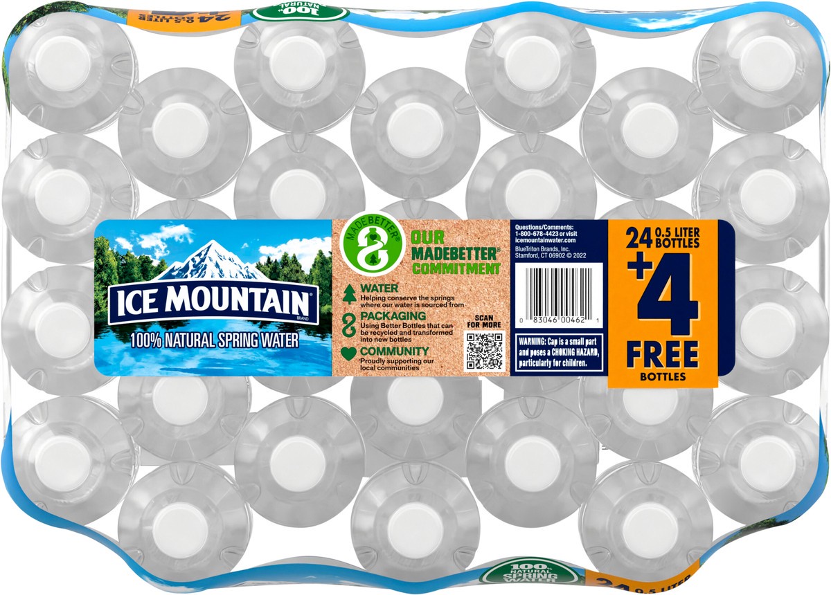 slide 2 of 8, ICE MOUNTAIN Brand 100% Natural Spring Water, 16.9-ounce plastic bottles (Total of 28), 28 ct; 16.9 fl oz