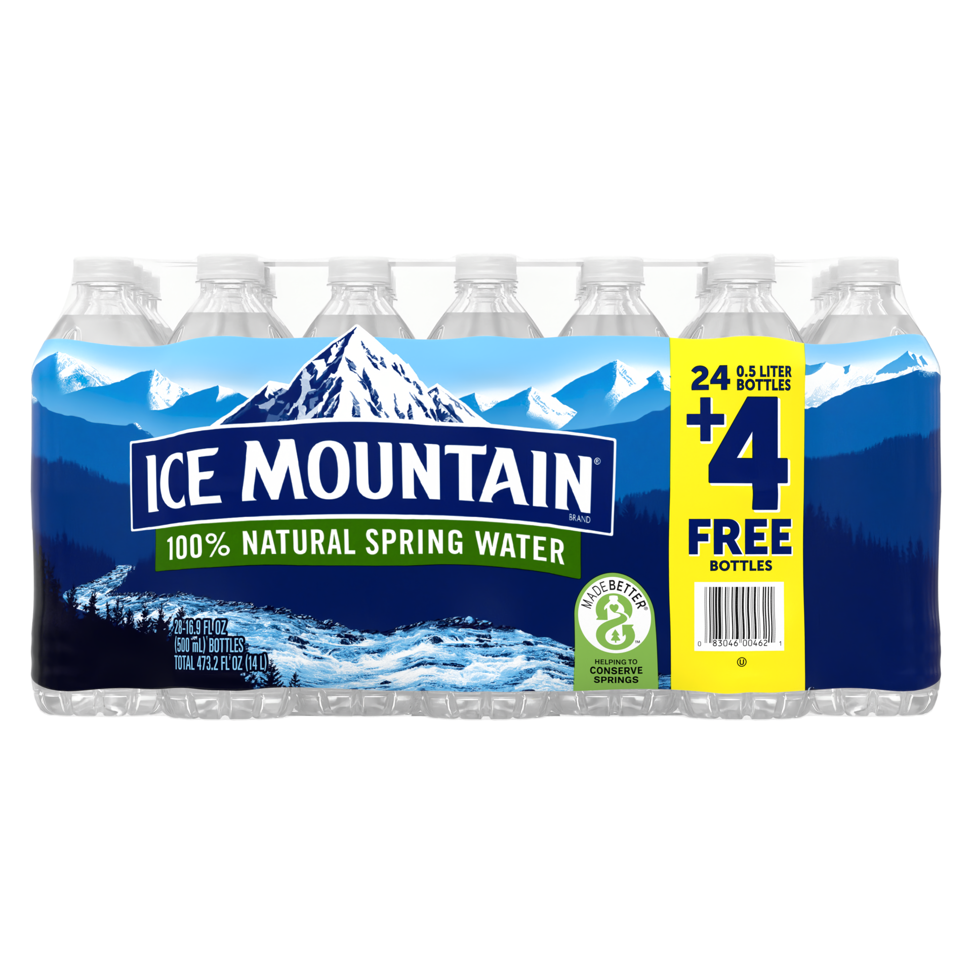 slide 1 of 8, ICE MOUNTAIN Brand 100% Natural Spring Water, 16.9-ounce plastic bottles (Total of 28), 28 ct; 16.9 fl oz