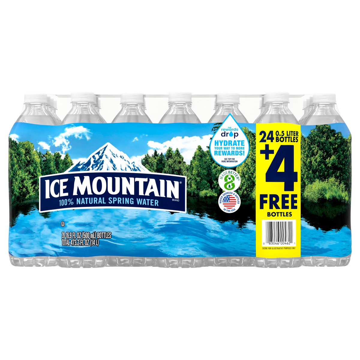 slide 1 of 8, Ice Mountain Spring Water, 16.9-ounce plastic bottles (Total of 28), 28 ct; 16.9 fl oz