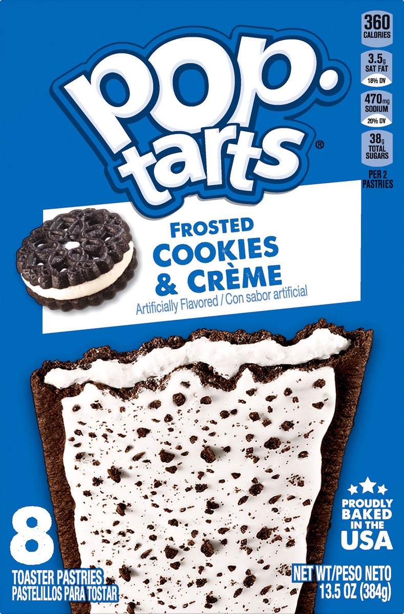 slide 1 of 5, Pop-Tarts Frosted Cookies & Creme Toaster Pastries 8 ea, 8 ct