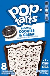 Pop-Tarts Toaster Pastries, Breakfast Foods, Kids Snacks, Frosted Cookies and Creme, 13.5oz Box, 8 Pop-Tarts