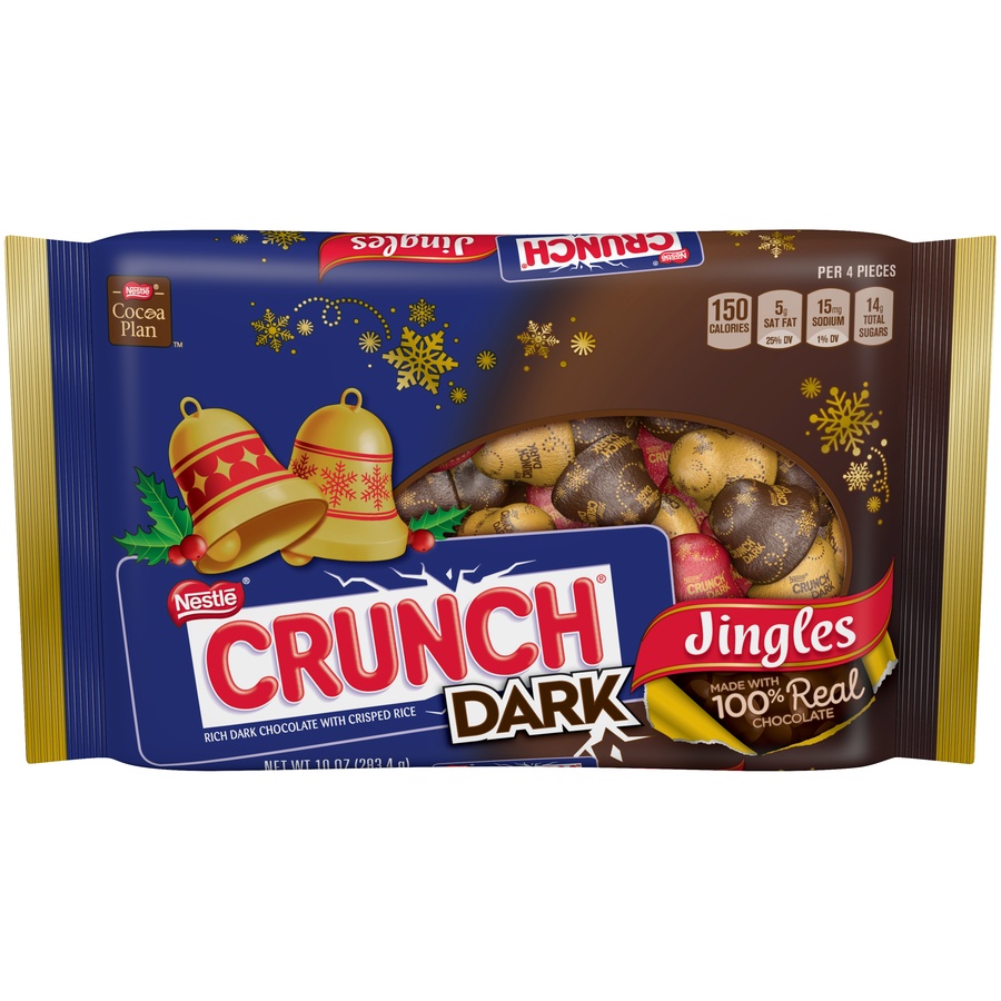 slide 1 of 8, Nestlé Crunch Dark Jingles, 10 oz