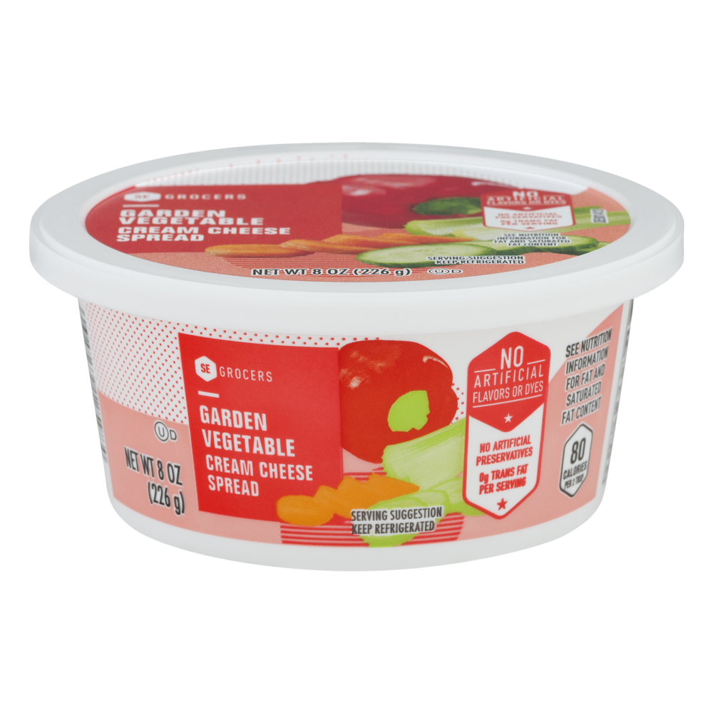 slide 1 of 1, SE Grocers Grdn Veg Crm Cheese, 8 oz