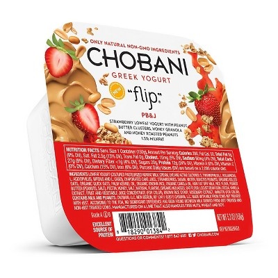 slide 1 of 1, Chobani Flip PB&J Low-Fat Greek Yogurt, 5.3 oz