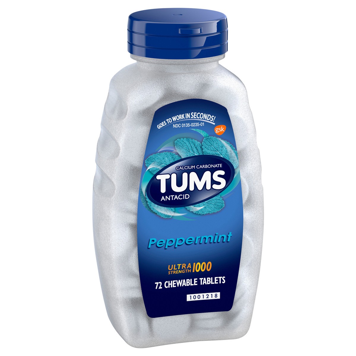 slide 2 of 9, TUMS Chewable Antacid Tablets for Ultra Strength Heartburn Relief, Peppermint - 72 Count, 72 ct