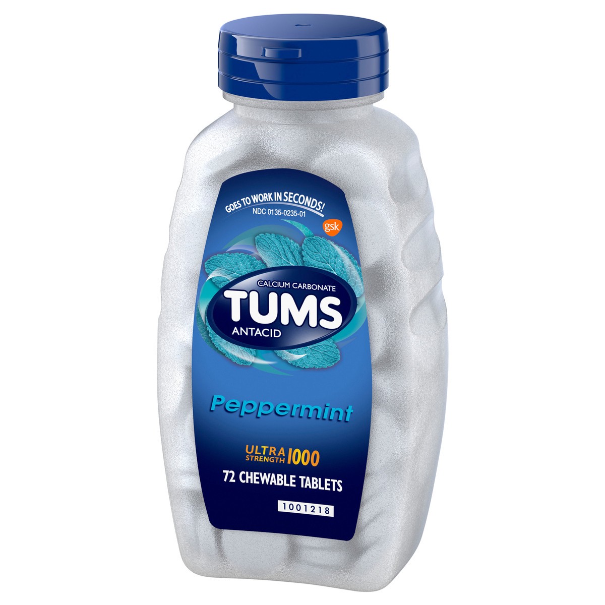 slide 3 of 9, TUMS Chewable Antacid Tablets for Ultra Strength Heartburn Relief, Peppermint - 72 Count, 72 ct
