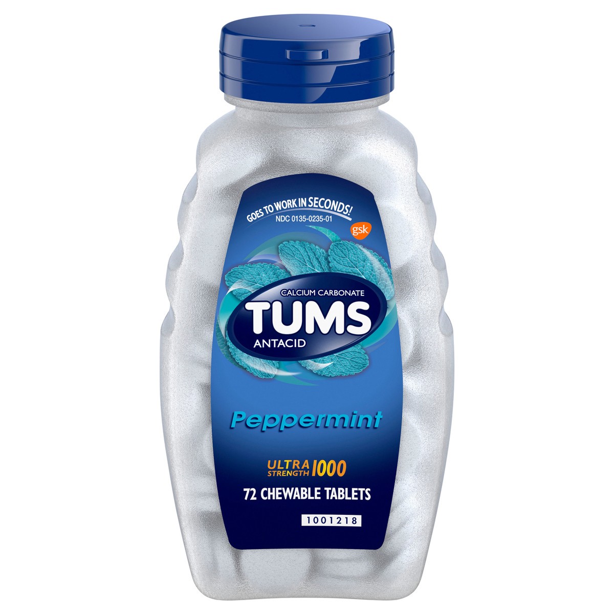 slide 1 of 9, TUMS Chewable Antacid Tablets for Ultra Strength Heartburn Relief, Peppermint - 72 Count, 72 ct