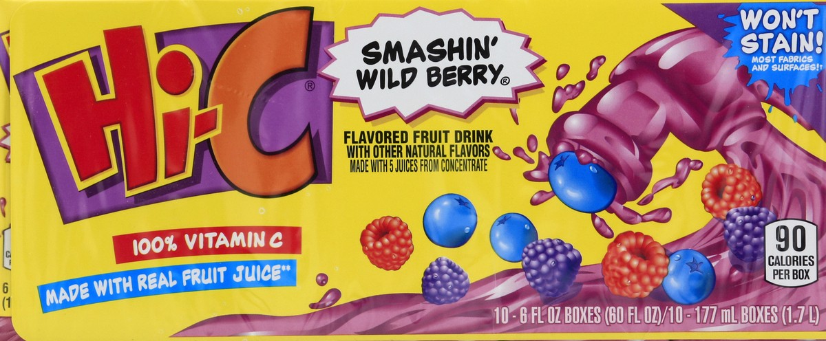 slide 4 of 4, Hi-C Smashin' Wild Berry Fruit Drink - 10 ct; 5.98 fl oz, 10 ct; 5.98 fl oz