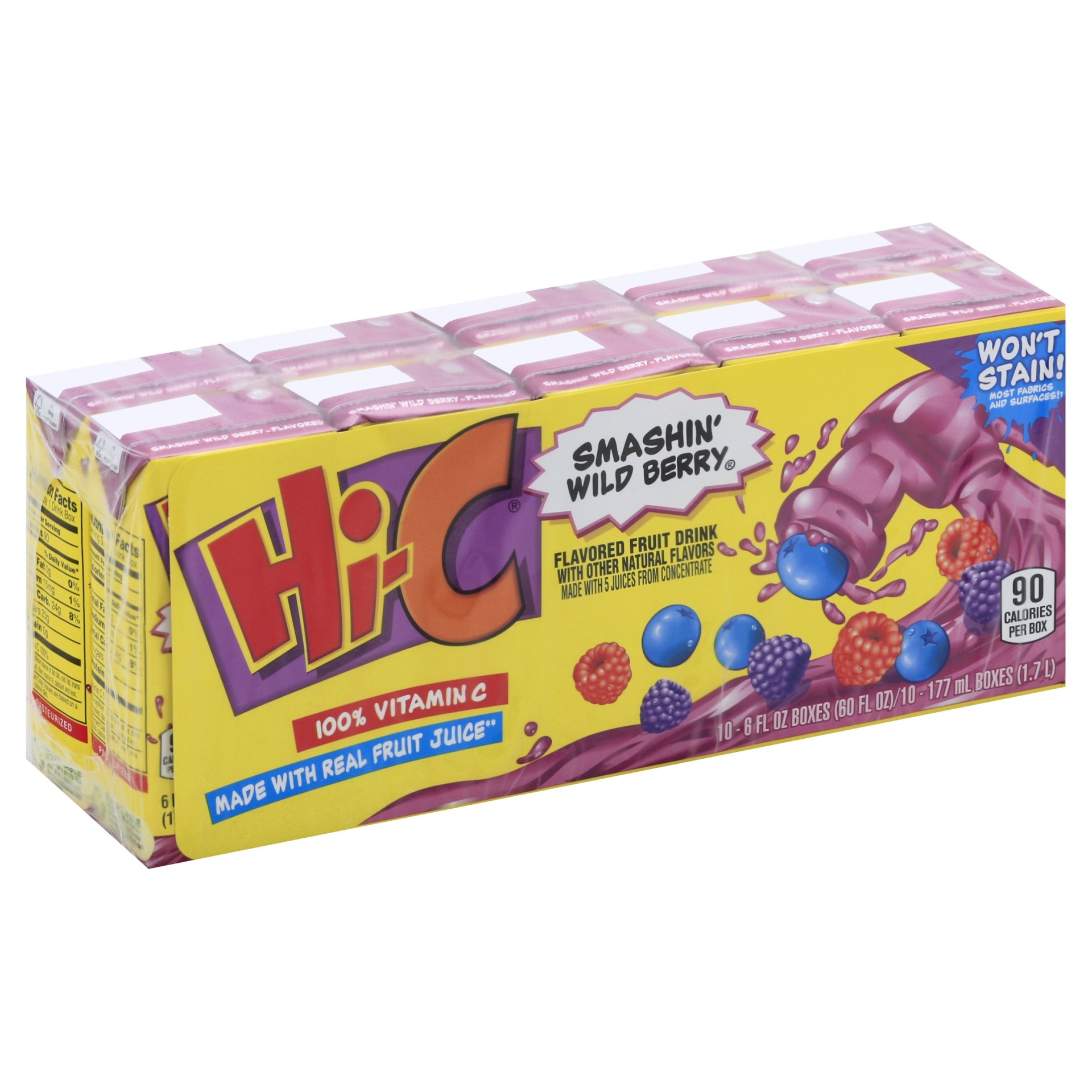 slide 1 of 4, Hi-C Smashin' Wild Berry Fruit Drink - 10 ct; 5.98 fl oz, 10 ct; 5.98 fl oz