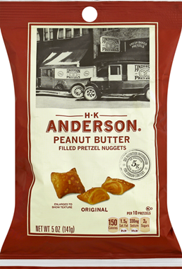 slide 1 of 1, H.K. Anderson HK ANDERSON Peanut Butter Filled Pretzel Nuggets, 5 oz., 5 oz