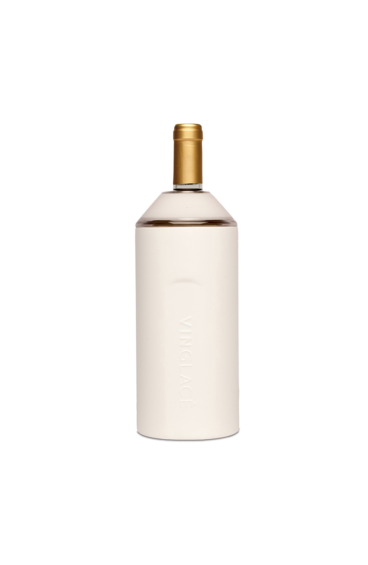 slide 1 of 1, Vinglace Bottle Insulator - White Stainless Steel, 1 ct