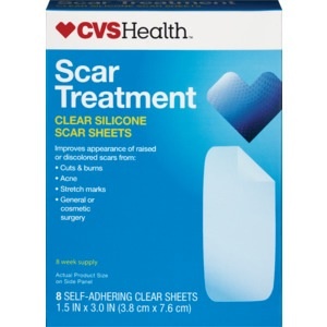 slide 1 of 1, CVS Health Silicone Scar Treatment Sheet Clear, 8 ct
