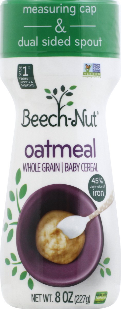 slide 6 of 9, Beech-Nut Stage 1 (from About 4 Months) Oatmeal Whole Grain Baby Cereal 8 oz, 8 oz