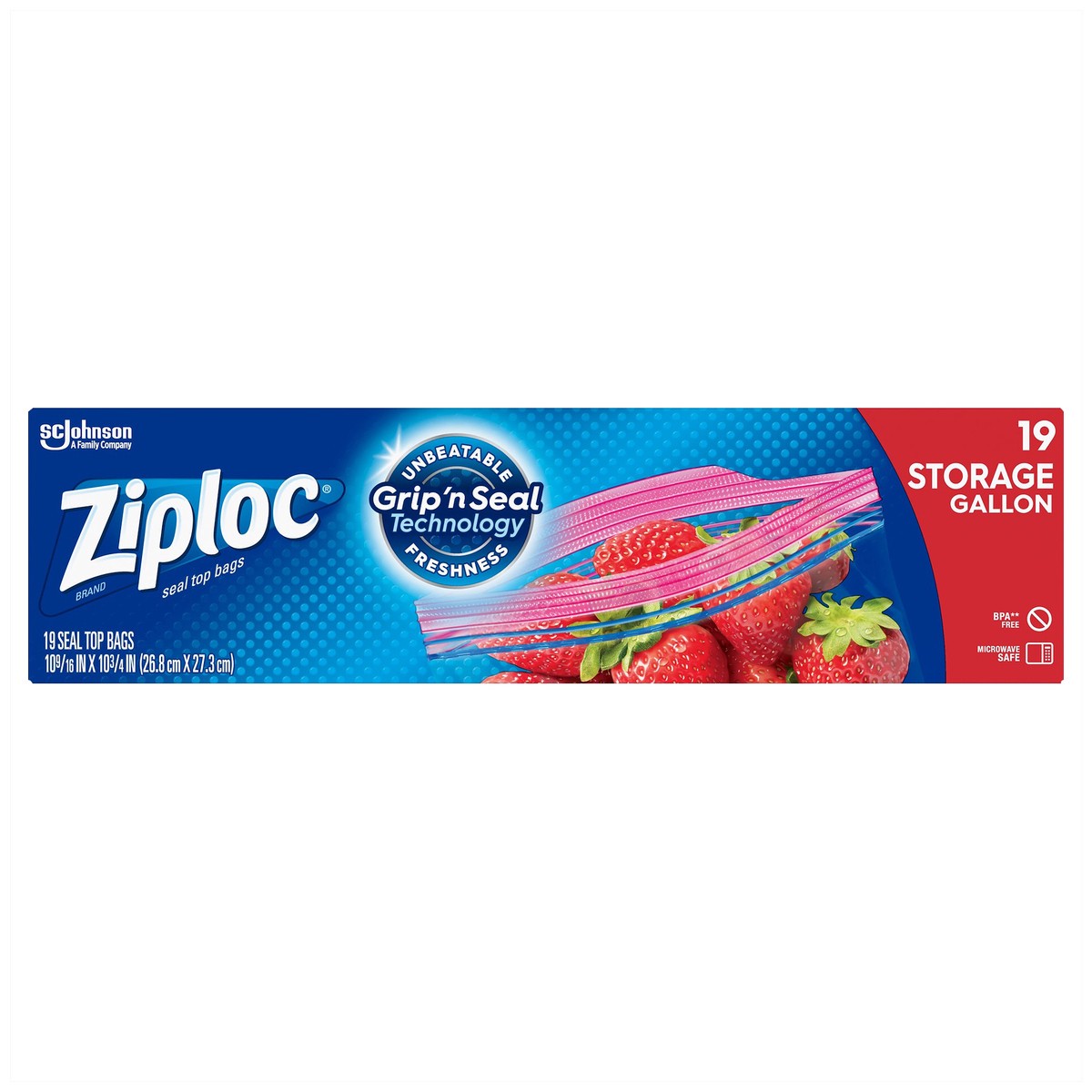 slide 1 of 5, Ziploc Gallon Storage Seal Top Bags 19 ea, 19 ct