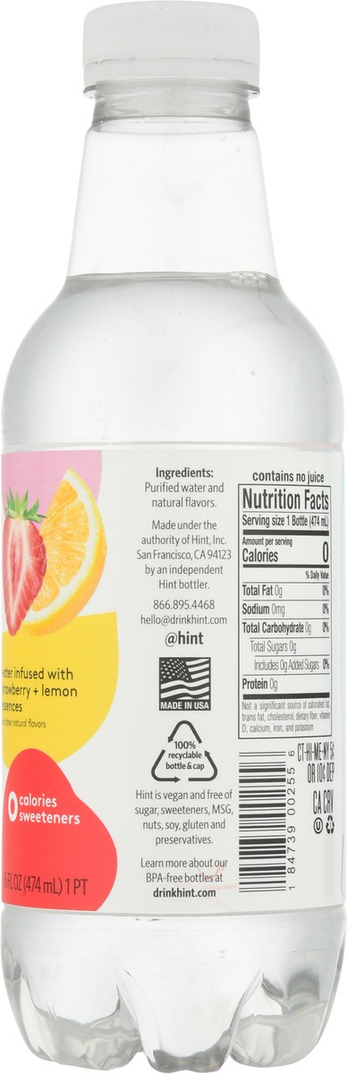 slide 4 of 9, Hint Strawberry Lemon Water - 16 fl oz, 16 fl oz