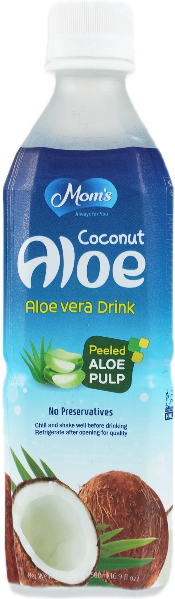 slide 1 of 1, Mom's Coconut Aloe Vera Drink, 16.9 oz
