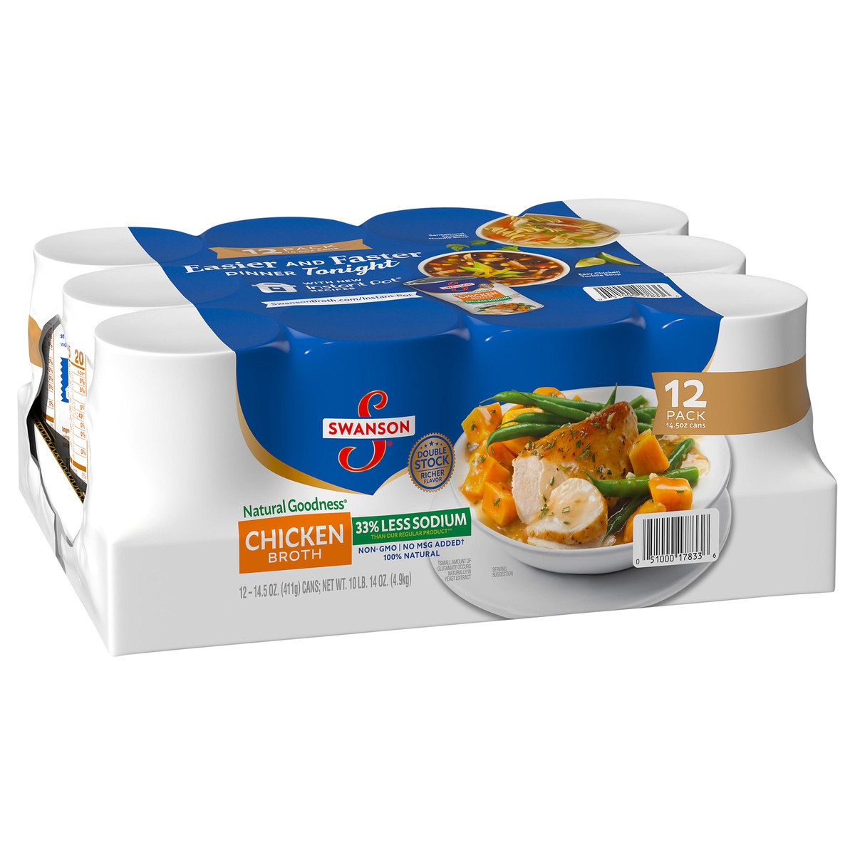 slide 2 of 11, Swanson All Natural 33% Less Sodium Chicken Broth, 12 ct; 14.5 oz