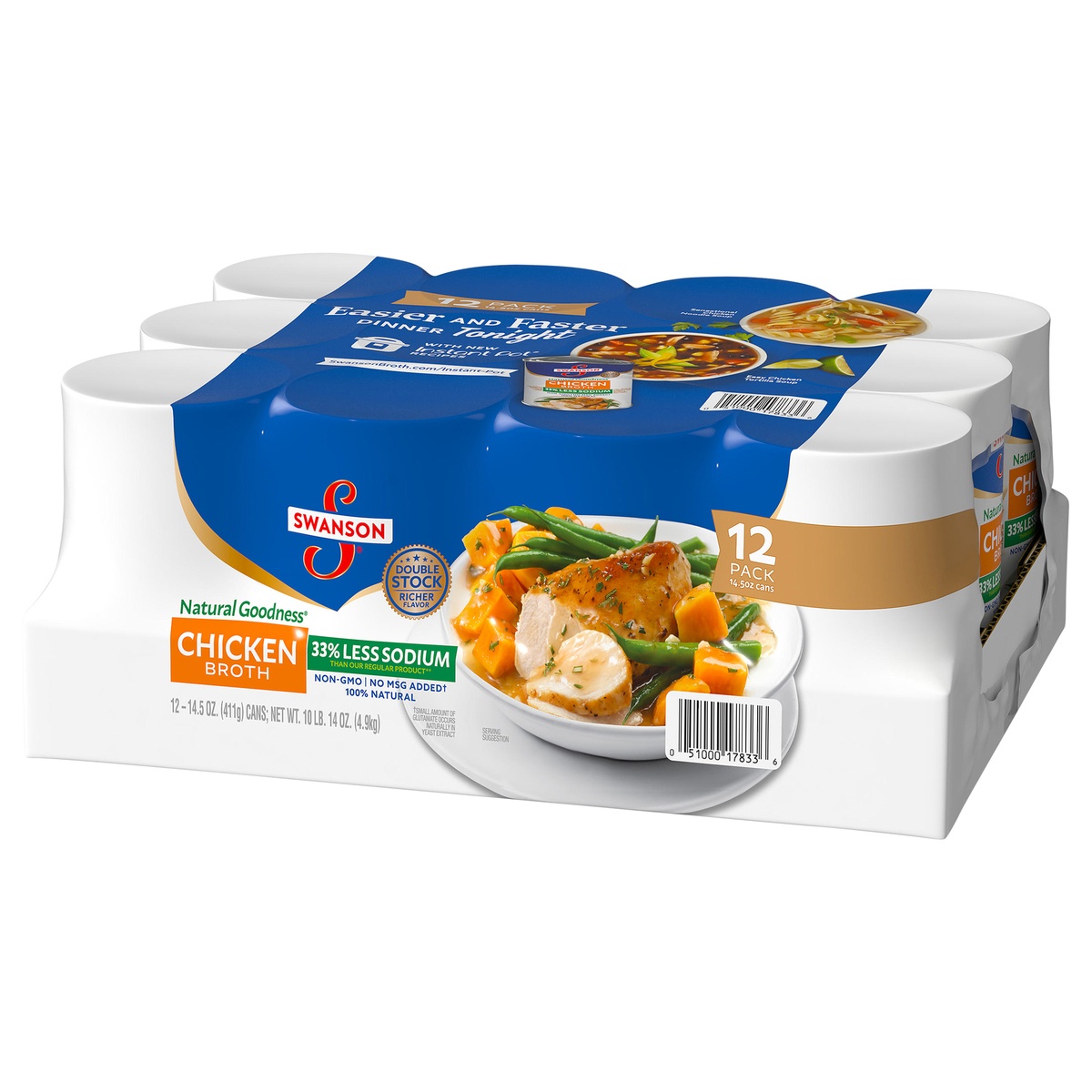 slide 3 of 11, Swanson All Natural 33% Less Sodium Chicken Broth, 12 ct; 14.5 oz