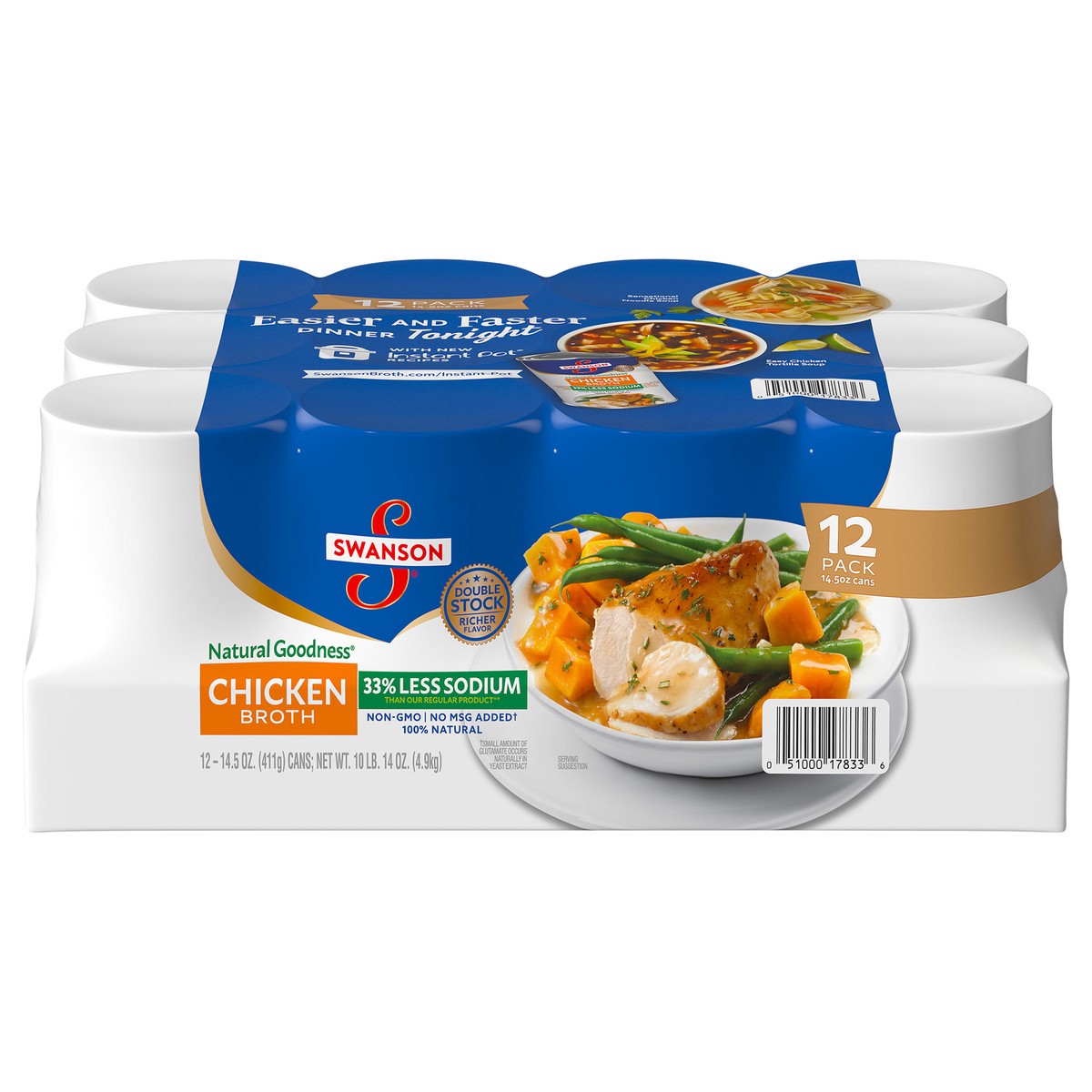 slide 1 of 11, Swanson All Natural 33% Less Sodium Chicken Broth, 12 ct; 14.5 oz