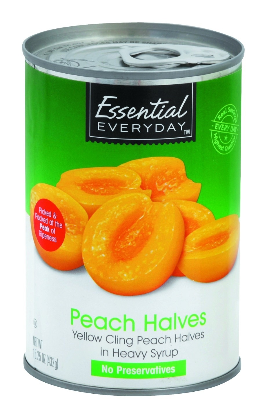 slide 1 of 1, Essential Everyday Peach Slices in Heavy Syrup, 15.25 oz