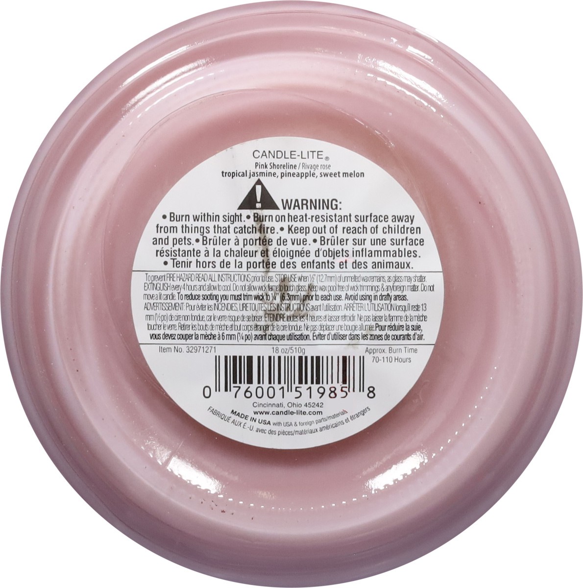slide 6 of 9, Candle-Lite Candle Lite Pink Shoreline Candle 18 Ounces, 1 ct