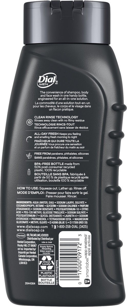 slide 2 of 7, Dial For Men Hydrofresh Advanced Hydration Hair + Body Wash, 16 fl oz