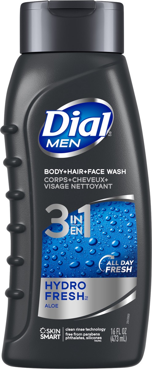 slide 3 of 7, Dial For Men Hydrofresh Advanced Hydration Hair + Body Wash, 16 fl oz