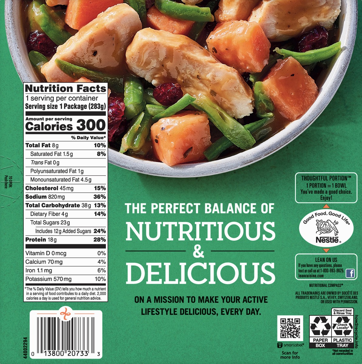 slide 4 of 8, Lean Cuisine Frozen Meal Roasted Turkey and Vegetables, Balance Bowls Microwave Meal, Frozen Turkey Dinner with Veggies, Frozen Dinner for One, 10 oz